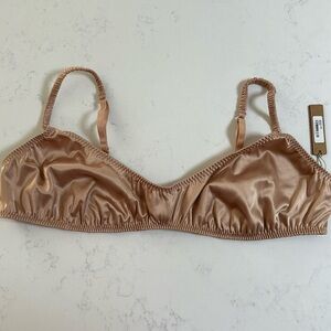 SKIMS Tan Satin Bra